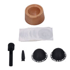 Coffee Capsule Filter Cup Kit Black with Beech Holder Aluminum Foil Spoon Brush 230ml Reusable Coffee Powder Filler