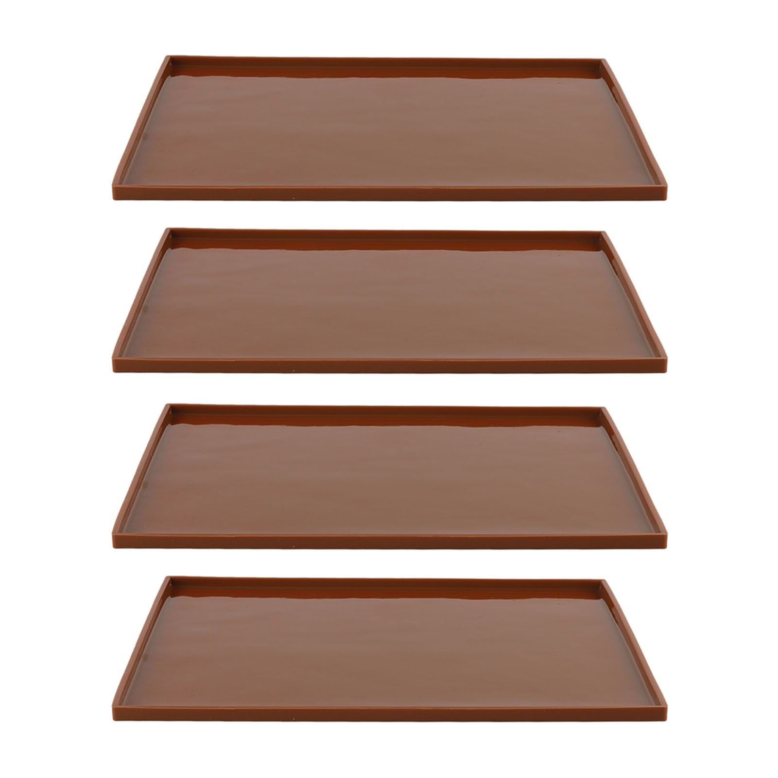 4Pcs Silicone Dehydrator Mats Food Grade High Temperature Resistance Prevent Sticking Fruit Dehydrator Trays with Edge Coffee