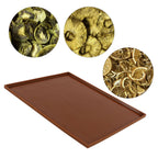 4Pcs Silicone Dehydrator Mats Food Grade High Temperature Resistance Prevent Sticking Fruit Dehydrator Trays with Edge Coffee