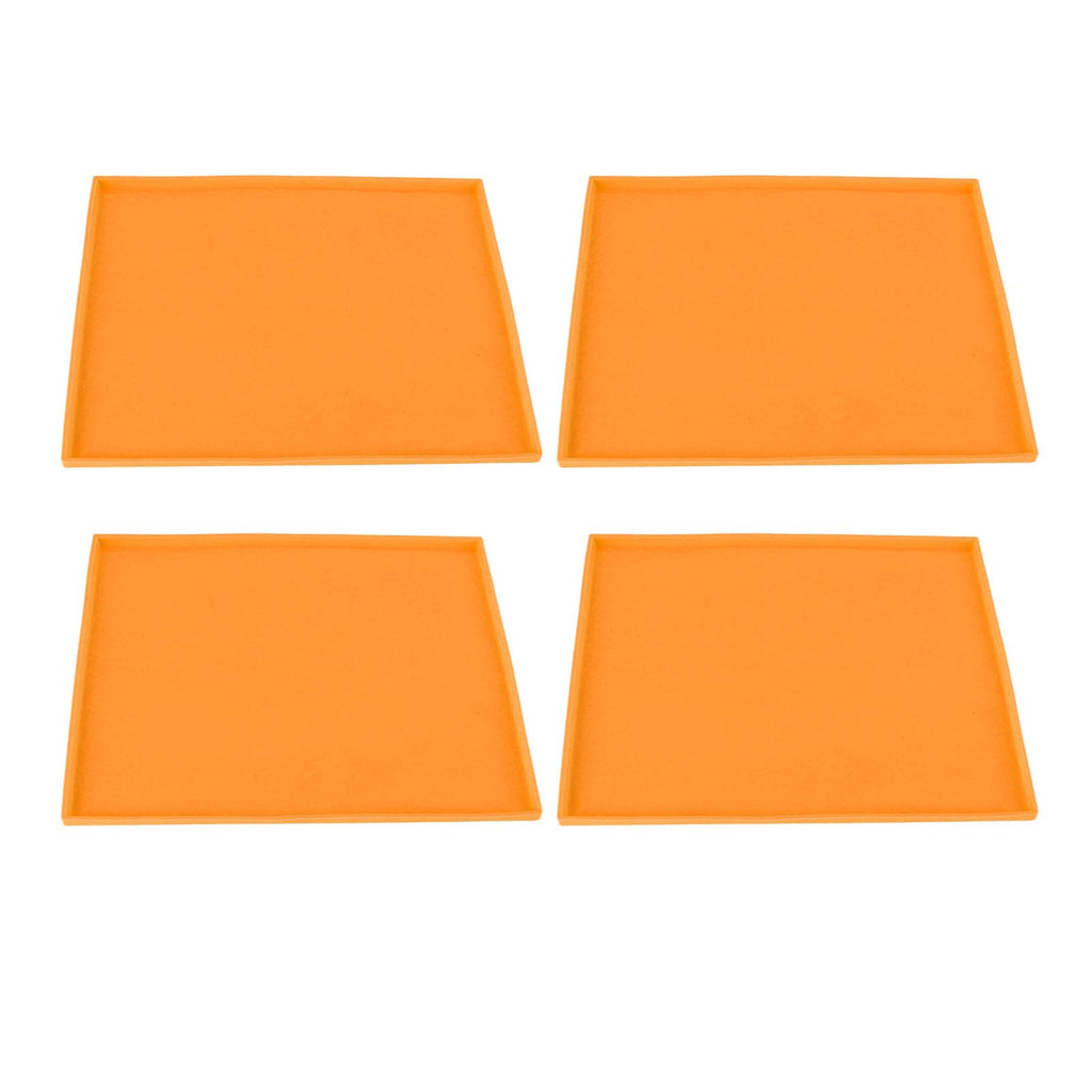 4Pcs Silicone Dehydrator Mats Food Grade High Temperature Resistance Prevent Sticking Fruit Dehydrator Trays with Edge Orange