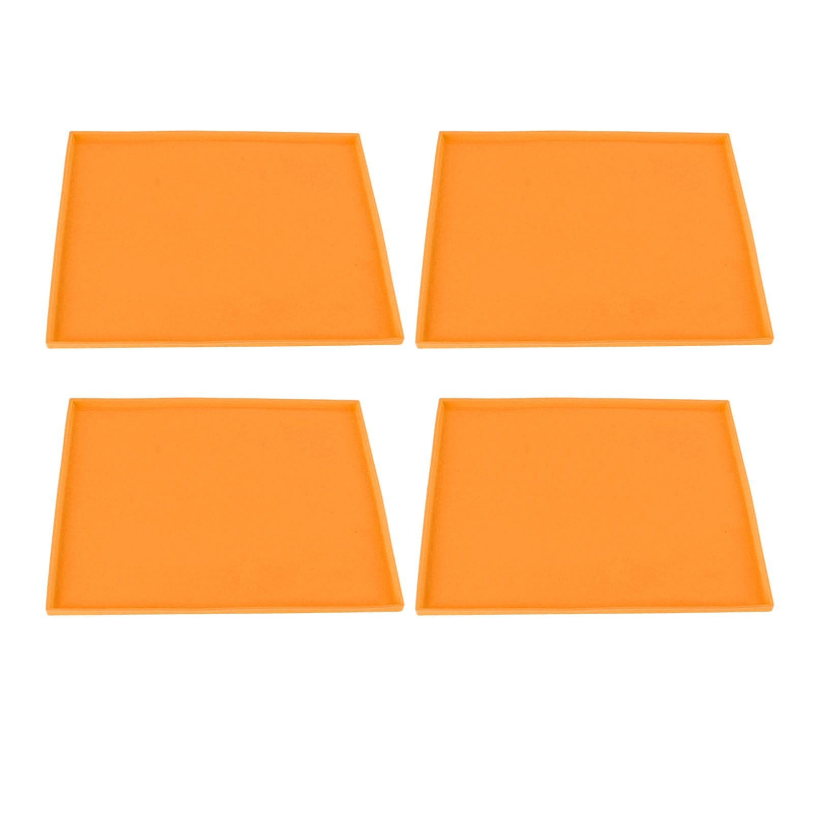 4Pcs Silicone Dehydrator Mats Food Grade High Temperature Resistance Prevent Sticking Fruit Dehydrator Trays with Edge Orange