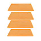 4Pcs Silicone Dehydrator Mats Food Grade High Temperature Resistance Prevent Sticking Fruit Dehydrator Trays with Edge Orange