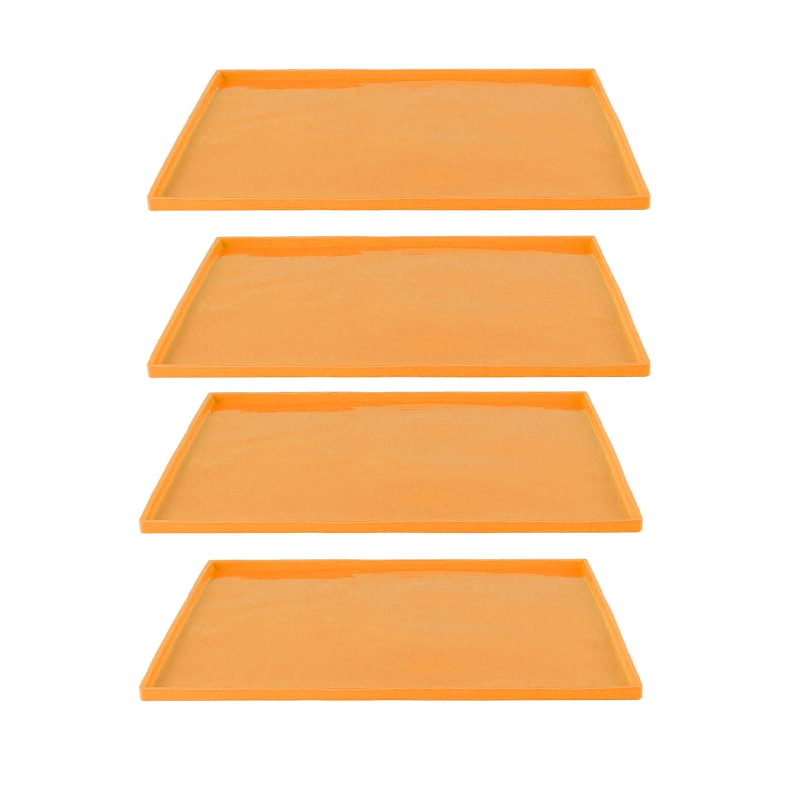 4Pcs Silicone Dehydrator Mats Food Grade High Temperature Resistance Prevent Sticking Fruit Dehydrator Trays with Edge Orange
