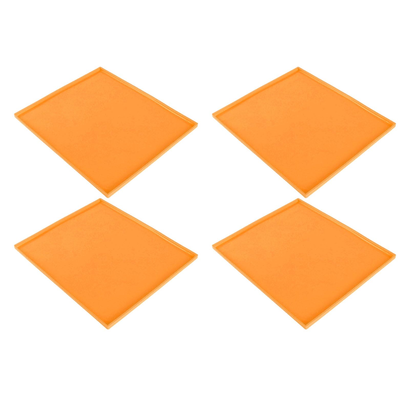 4Pcs Silicone Dehydrator Mats Food Grade High Temperature Resistance Prevent Sticking Fruit Dehydrator Trays with Edge Orange