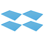 4Pcs Silicone Dehydrator Mats Food Grade High Temperature Resistance Prevent Sticking Fruit Dehydrator Trays with Edge Blue