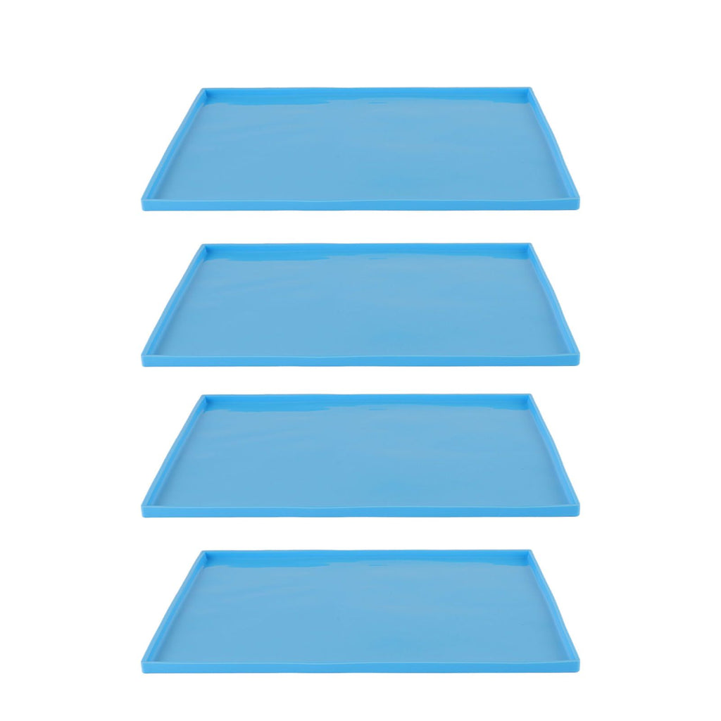 4Pcs Silicone Dehydrator Mats Food Grade High Temperature Resistance Prevent Sticking Fruit Dehydrator Trays with Edge Blue