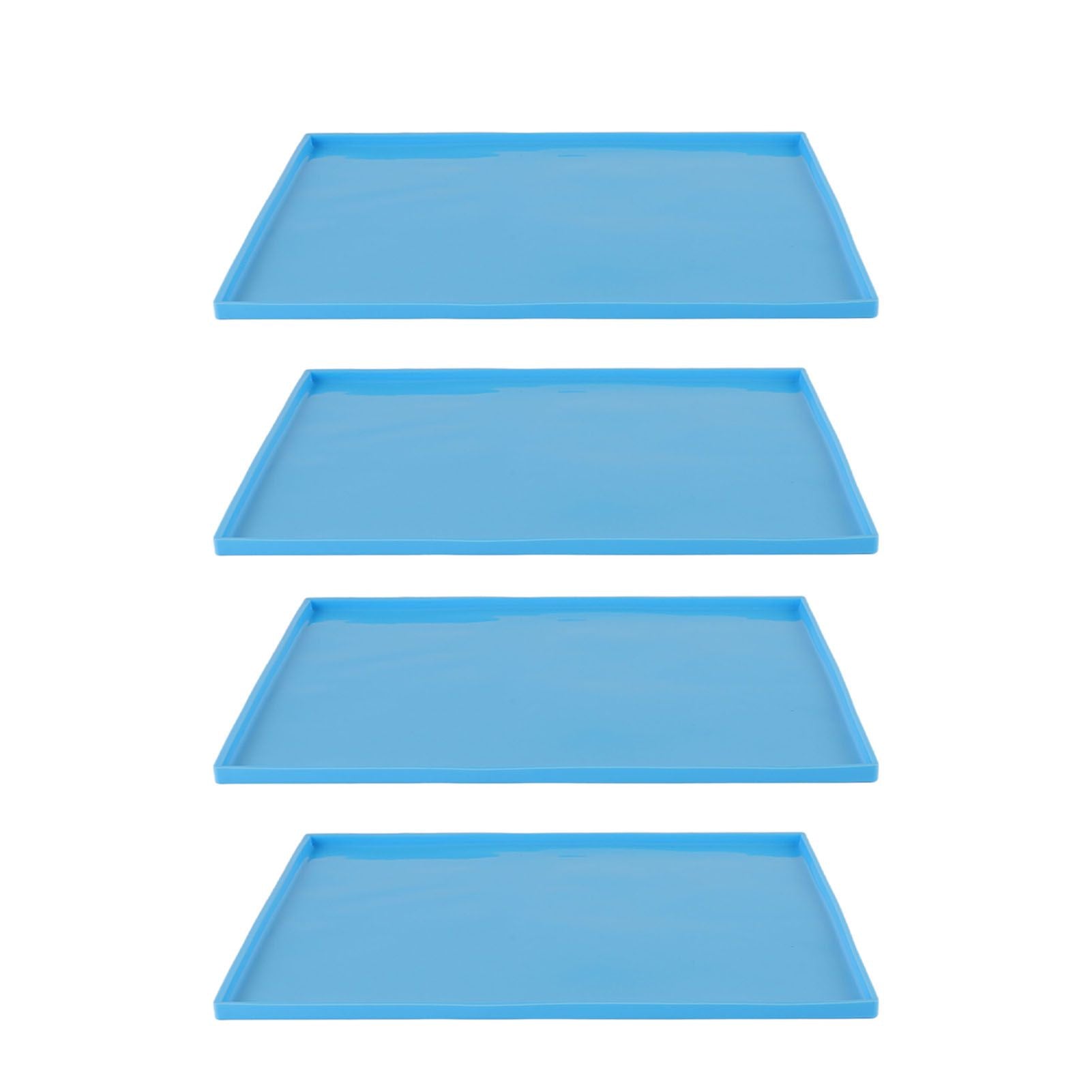 4Pcs Silicone Dehydrator Mats Food Grade High Temperature Resistance Prevent Sticking Fruit Dehydrator Trays with Edge Blue