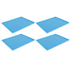 4Pcs Silicone Dehydrator Mats Food Grade High Temperature Resistance Prevent Sticking Fruit Dehydrator Trays with Edge Blue