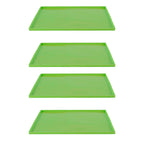 4Pcs Silicone Dehydrator Mats Food Grade High Temperature Resistance Prevent Sticking Fruit Dehydrator Trays with Edge Green