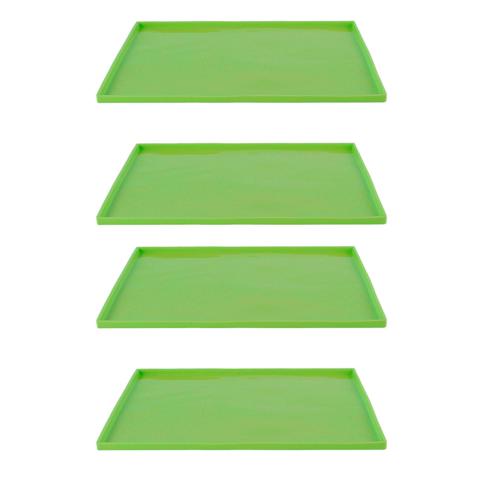 4Pcs Silicone Dehydrator Mats Food Grade High Temperature Resistance Prevent Sticking Fruit Dehydrator Trays with Edge Green