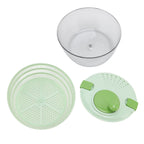 4L Vegetable Dryer PP Salad Spinner Multifunction Salad Drainer Bowl for Home Kitchen Green