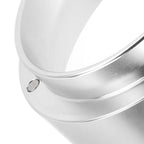 53mm Coffee Dosing Funnel Aluminum Alloy Magnetic Coffee Powder Dosing Ring Anti Flying Powder Receiving Ring Silver