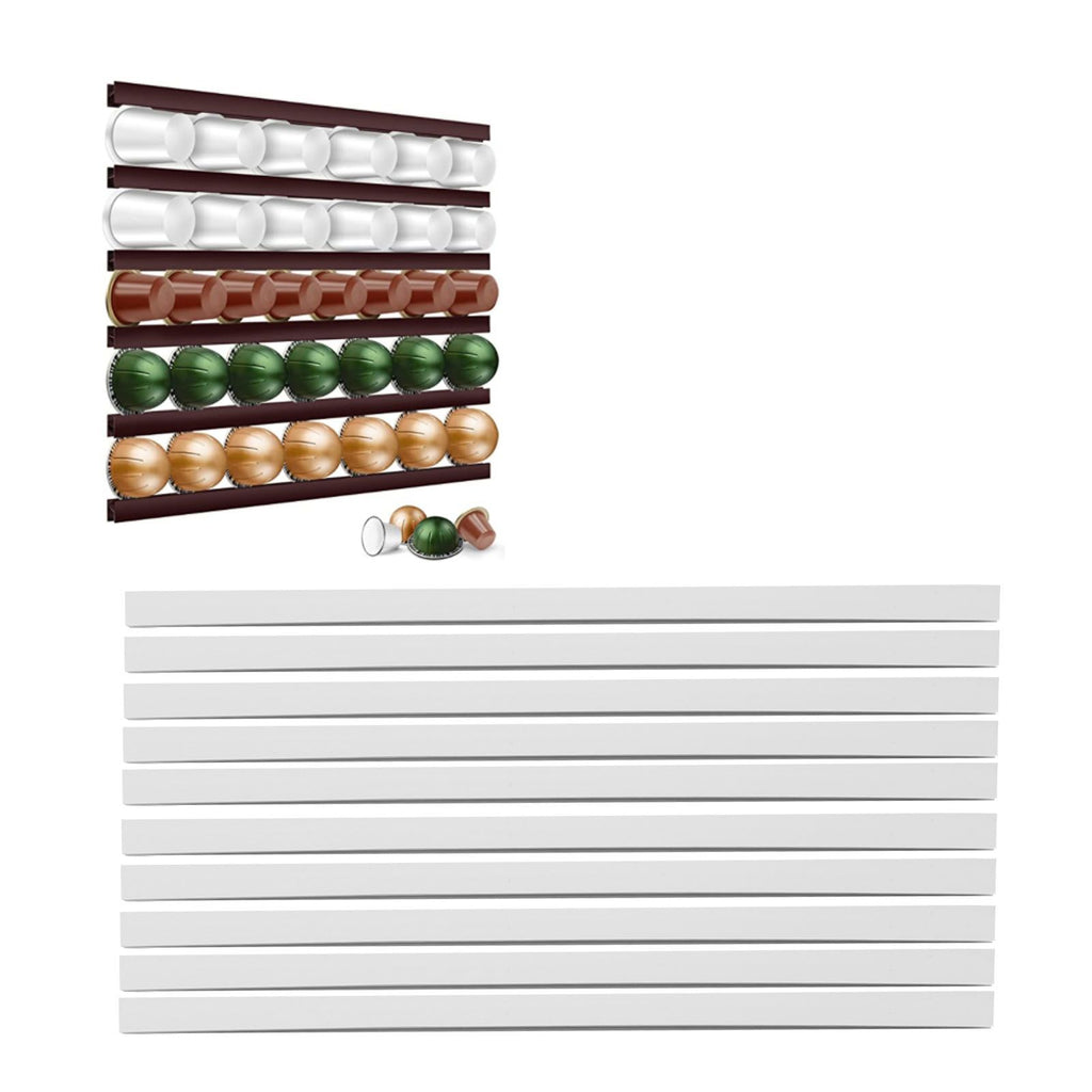 Coffee Capsule Holder DIY Adhesive Coffee Pods Storage Counter Mounted Coffee Pod Holder for Nespresso White