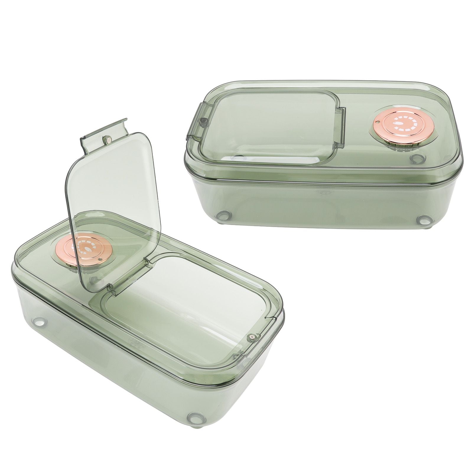 Transparent Rice Grain Storage Container Insect Proof Food Bucket Container with Flip Lid Measuring Cup 10KG Transparent Green