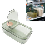 Transparent Rice Grain Storage Container Insect Proof Food Bucket Container with Flip Lid Measuring Cup 10KG Transparent Green