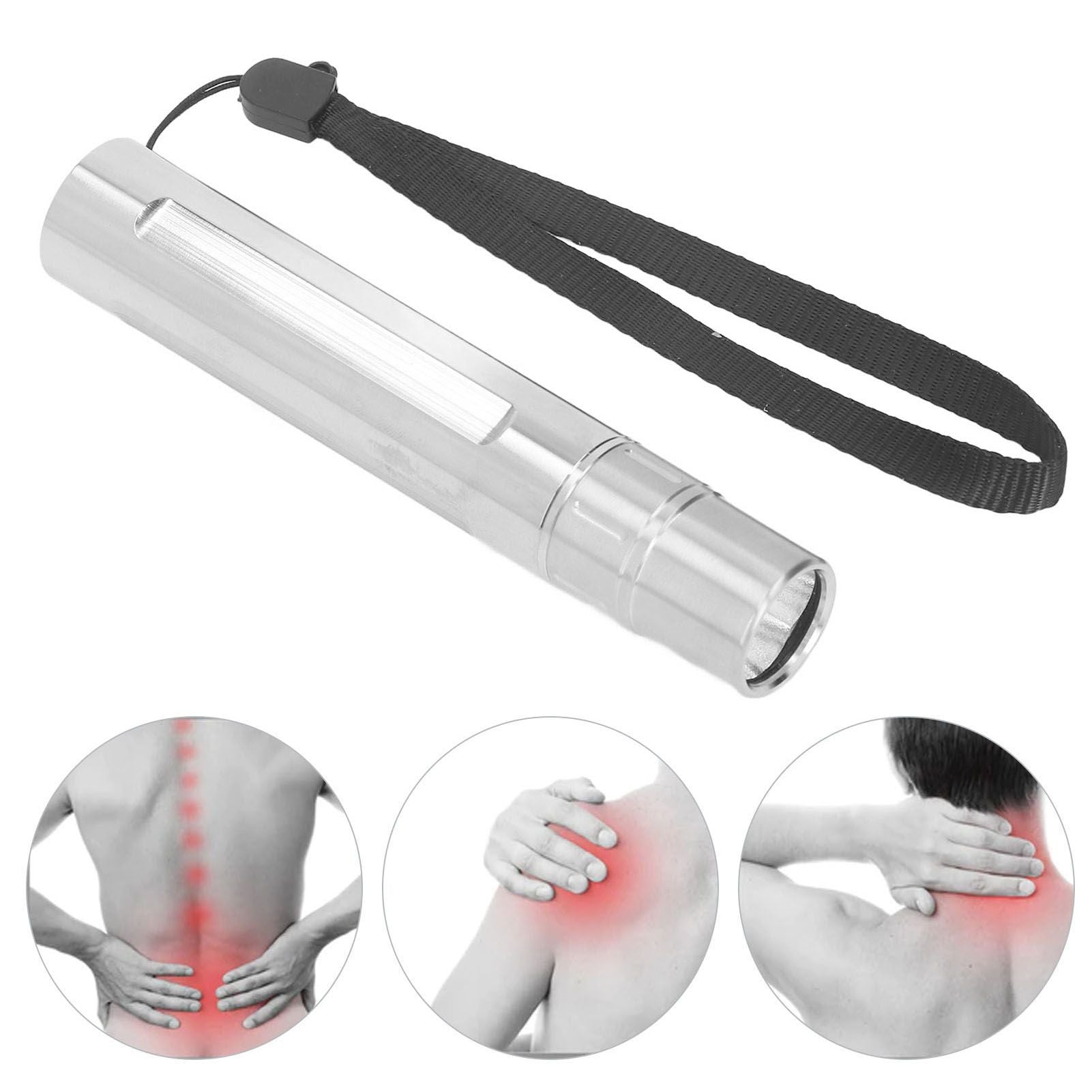 Infared Light Therapy Flashlight 630nm 660nm 850nm Stainless Steel LED Infrared Light with Sling for Ankle