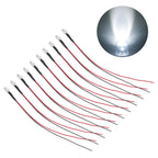 10pcs Lights Emitting Diodes 5mm Prewired Electronic LED Light Diodes for Decoration 5‑12V White Light