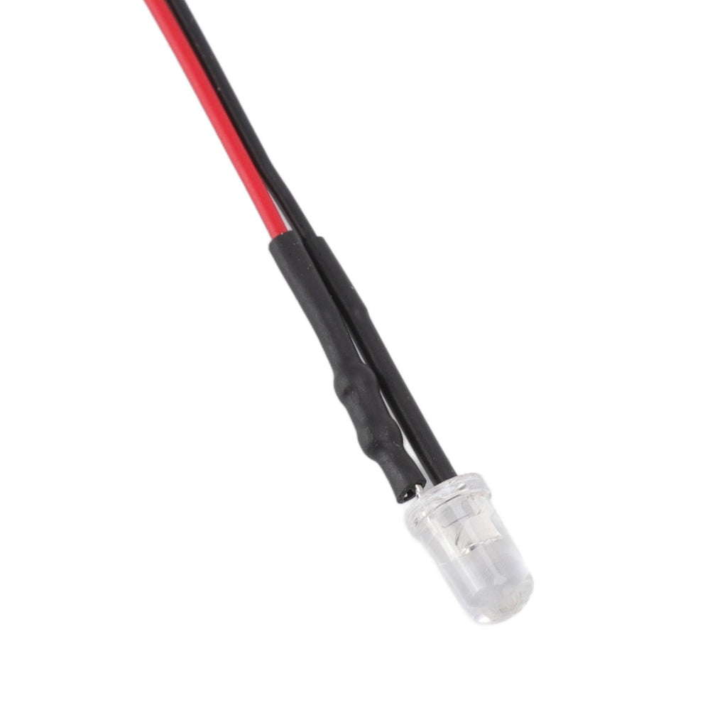 10pcs Lights Emitting Diodes 5mm Prewired Electronic LED Light Diodes for Decoration 5‑12V White Light