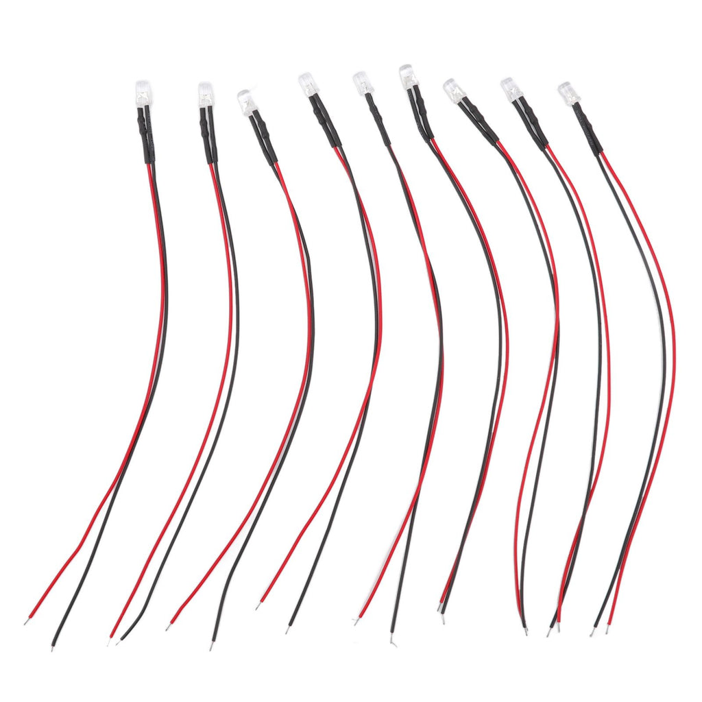 10pcs Lights Emitting Diodes 5mm Prewired Electronic LED Light Diodes for Decoration 5‑12V Yellow Light