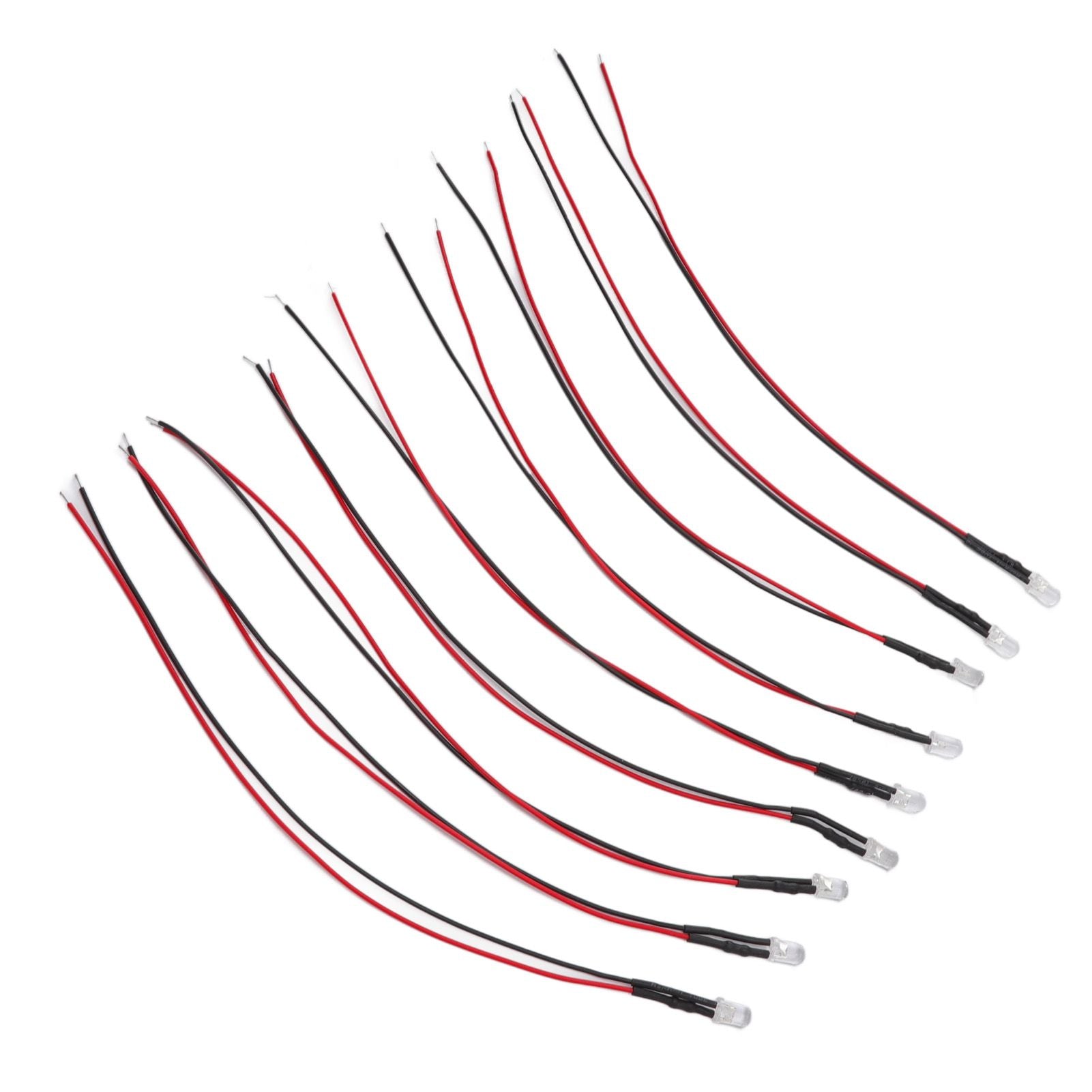 10pcs Lights Emitting Diodes 5mm Prewired Electronic LED Light Diodes for Decoration 5‑12V Yellow Light