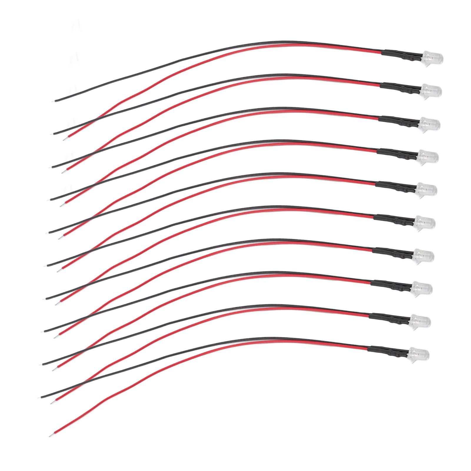 10pcs Lights Emitting Diodes 5mm Prewired Electronic LED Light Diodes for Decoration 5‑12V Yellow Light
