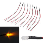 10pcs Lights Emitting Diodes 5mm Prewired Electronic LED Light Diodes for Decoration 5‑12V Yellow Light