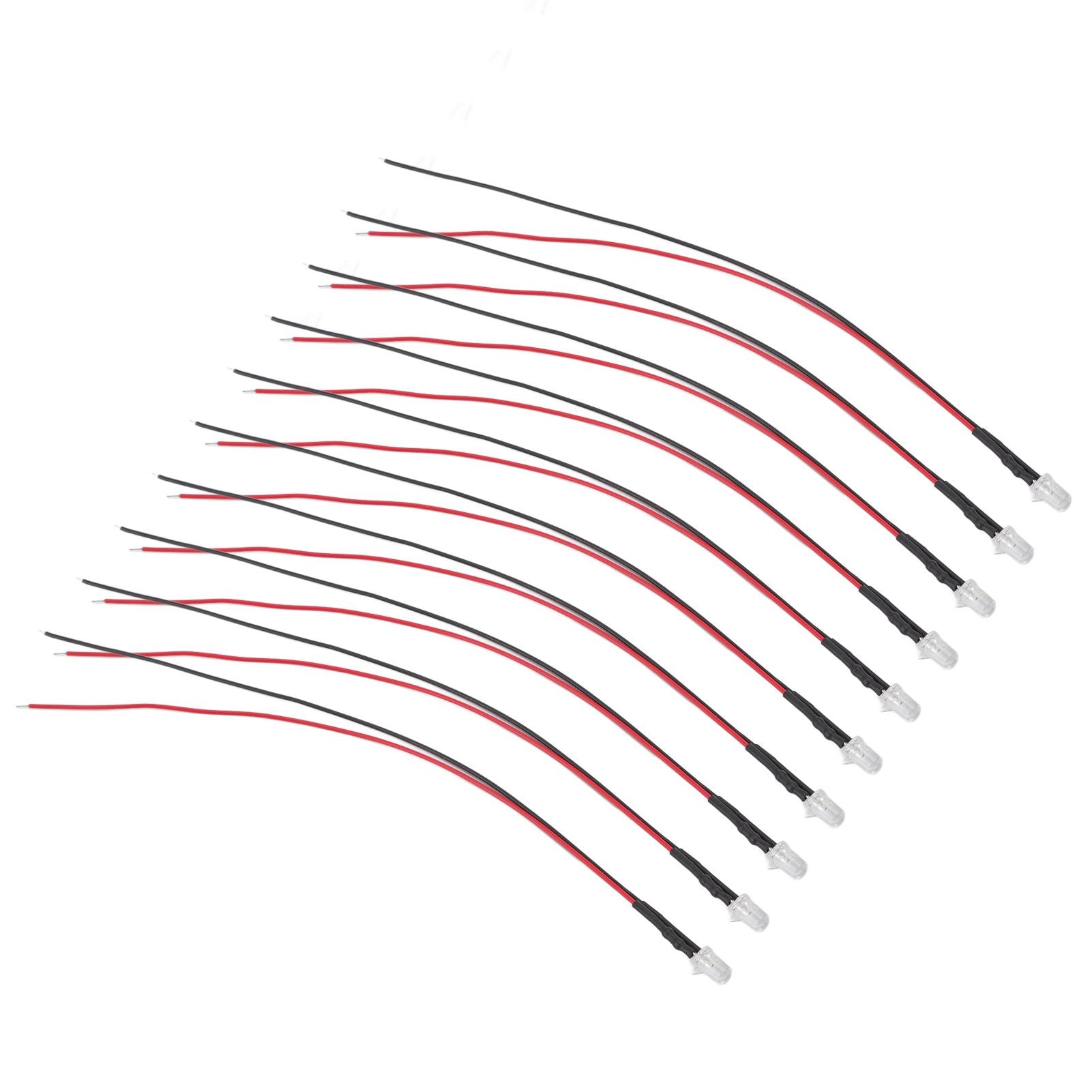 10pcs Lights Emitting Diodes 5mm Prewired Electronic LED Light Diodes for Decoration 5‑12V Purple Light