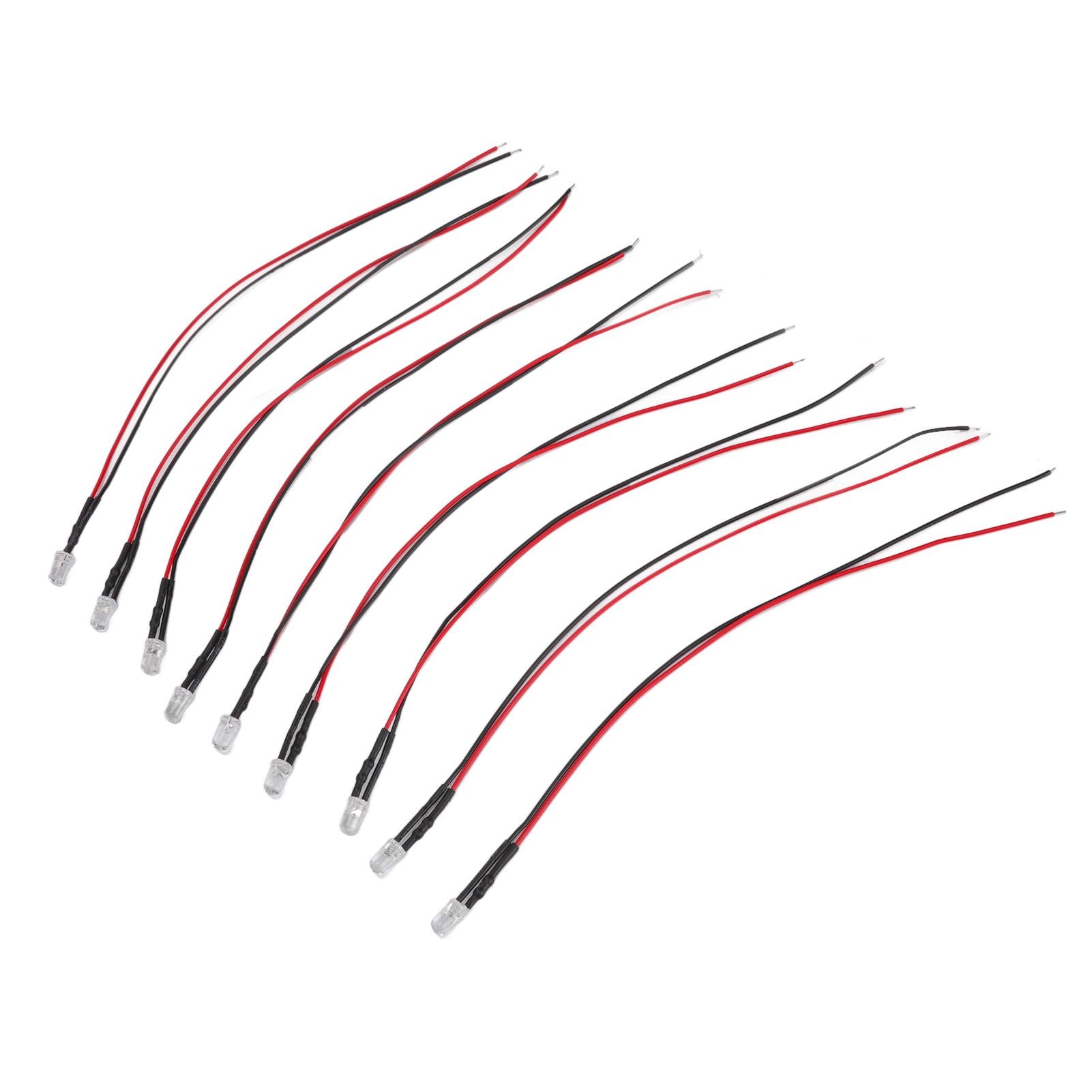 10pcs Lights Emitting Diodes 5mm Prewired Electronic LED Light Diodes for Decoration 5‑12V Purple Light