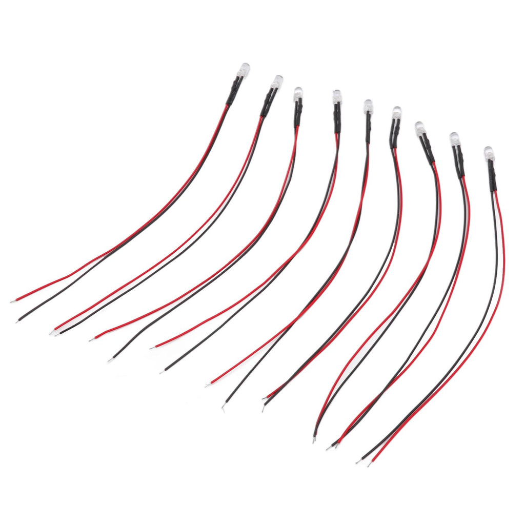 10pcs Lights Emitting Diodes 5mm Prewired Electronic LED Light Diodes for Decoration 5‑12V Purple Light