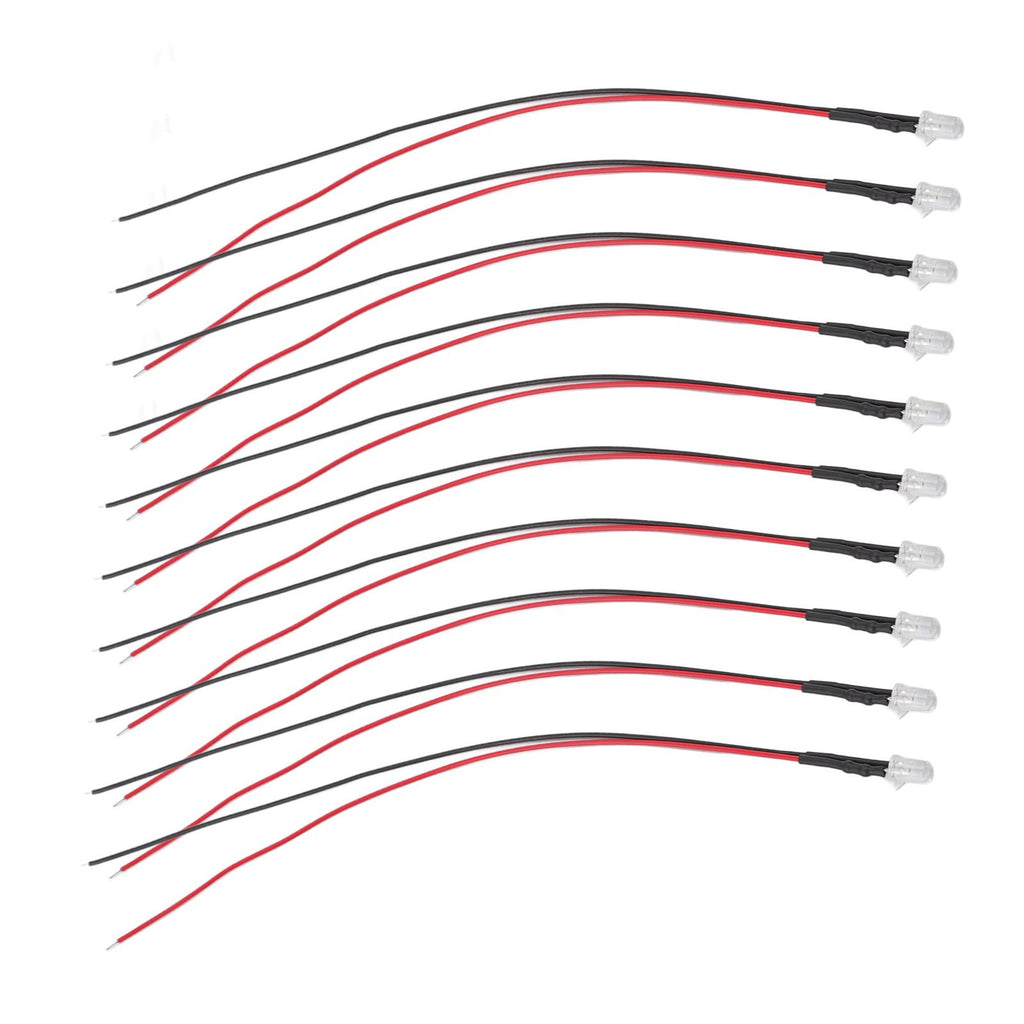 10pcs Lights Emitting Diodes 5mm Prewired Electronic LED Light Diodes for Decoration 5‑12V Purple Light