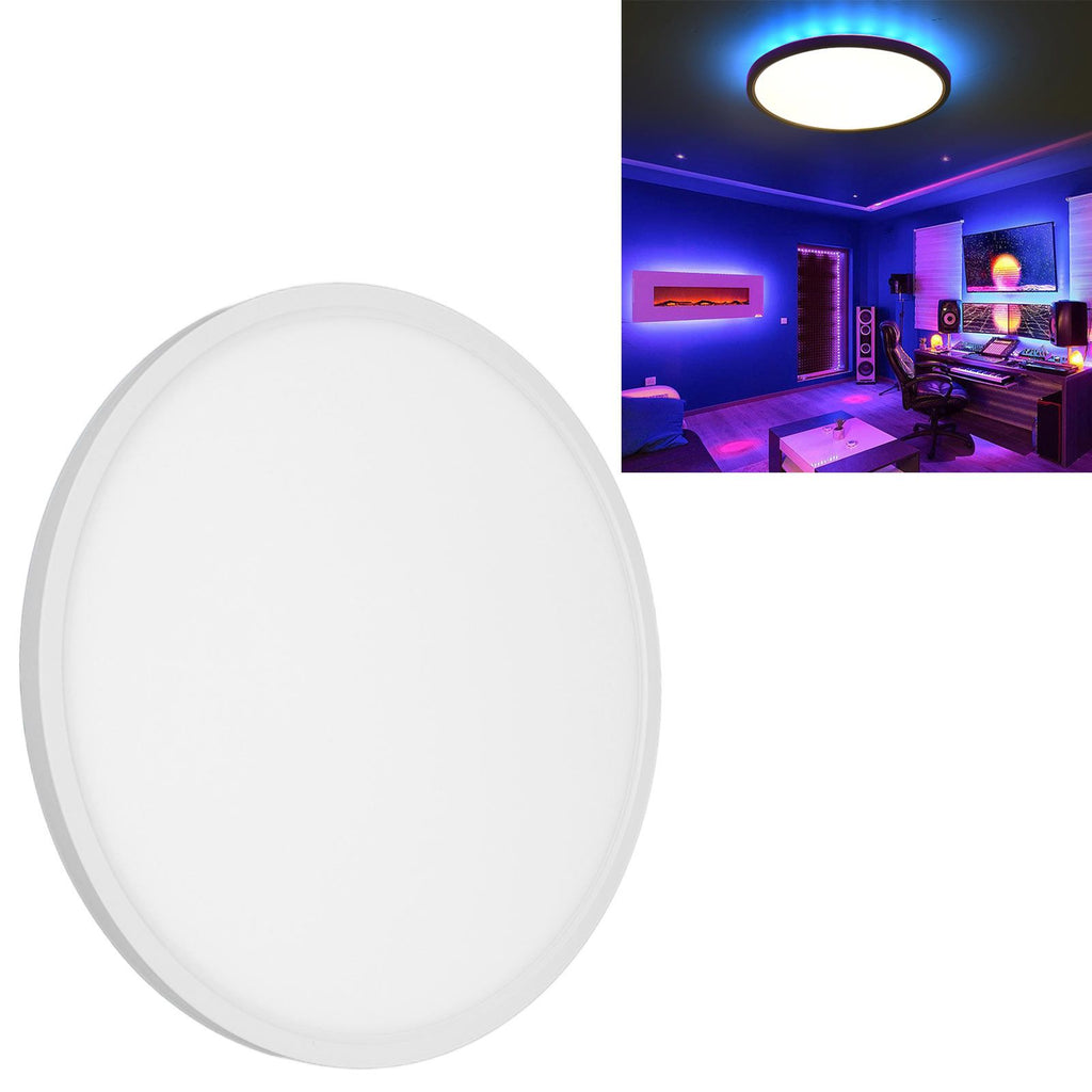 LED Flush Mount Ceiling Light 11.4inch Dimmable 3 Light Modes RGB Light Waterproof Round Ceiling Light for Bedroom 110‑240V