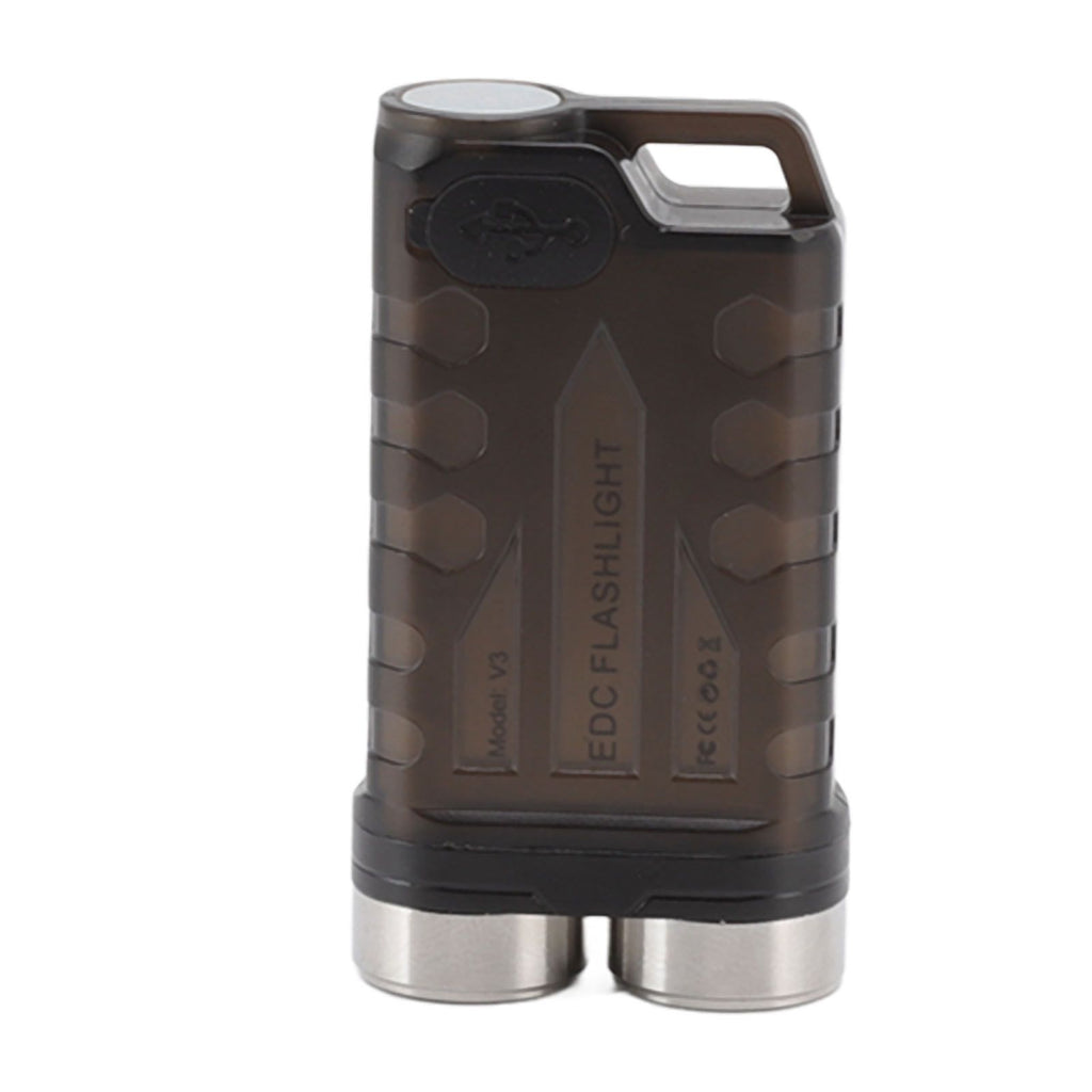 V3 Mini Keychain Flashlight USB Rechargeable Small Flashlight Outdoor Waterproof Camping Hiking Maintenance Lights Portable Magnetic Flashlight Black