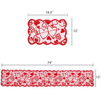 5 Pack Valentines Day Decorations Sets Lace Red Heart Table Runner and Placemats Valentines Day Decor for Home Wedding Anniversary Party