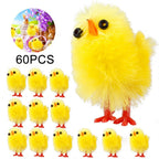 60PCS Mini Easter Chicks Yellow Easter Decoration Toy Spring Home Garden Decor Party Favors and Gifts for Kids