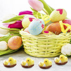 12PCS Mini Easter Chicks Yellow Easter Decoration Toy Simulation Mini Chicks Spring Home Garden Decor Party Favors and Gifts for Kids