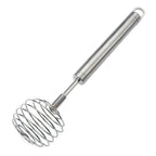 Stainless Steel Egg Beater Round Shaped Spring Milk Blender Handheld Egg Mixer
