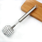 Stainless Steel Egg Beater Round Shaped Spring Milk Blender Handheld Egg Mixer