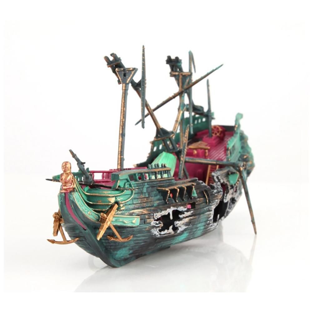 Aquarium Shipwreck Decorations Set Resin Ship Fish Tank Ornaments for Aquarium Environments Decor Accessories