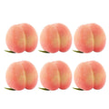 6PCS Artificial Peaches Simulation Peaches Fruits Vivid Props for Home Fruit Shop Supermarket Desk Decoration