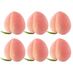6PCS Artificial Peaches Simulation Peaches Fruits Vivid Props for Home Fruit Shop Supermarket Desk Decoration