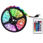 5V USB Led Strip Lights 16 Colors and 4 Modes Waterproof Flexible Color Changing RGB LED Light Strip with Rmote Control