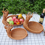 Simulation Rattan Woven Basket Storage Basket Fruit Basket Animal Shape Storage Basket Display Basket