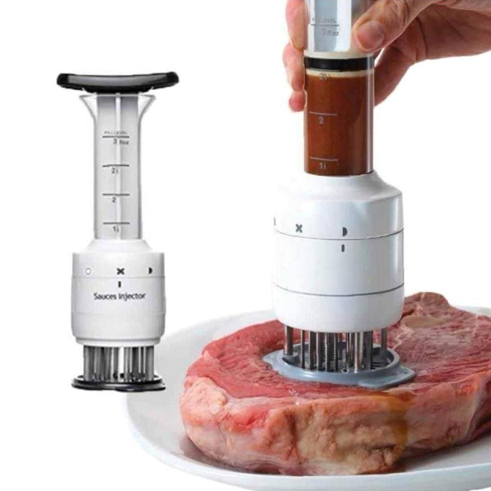 Sauce Injector Meat Marinade Injector with 27 Stainless Steel Needle 3 Oz Marinade Flavor Syringe