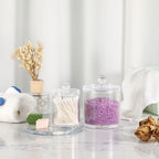 3PCS Clear Acrylic Cotton Swab Container Organizer Multipurpose Durable Transparent Acrylic Bathroom Cotton Balls Jar