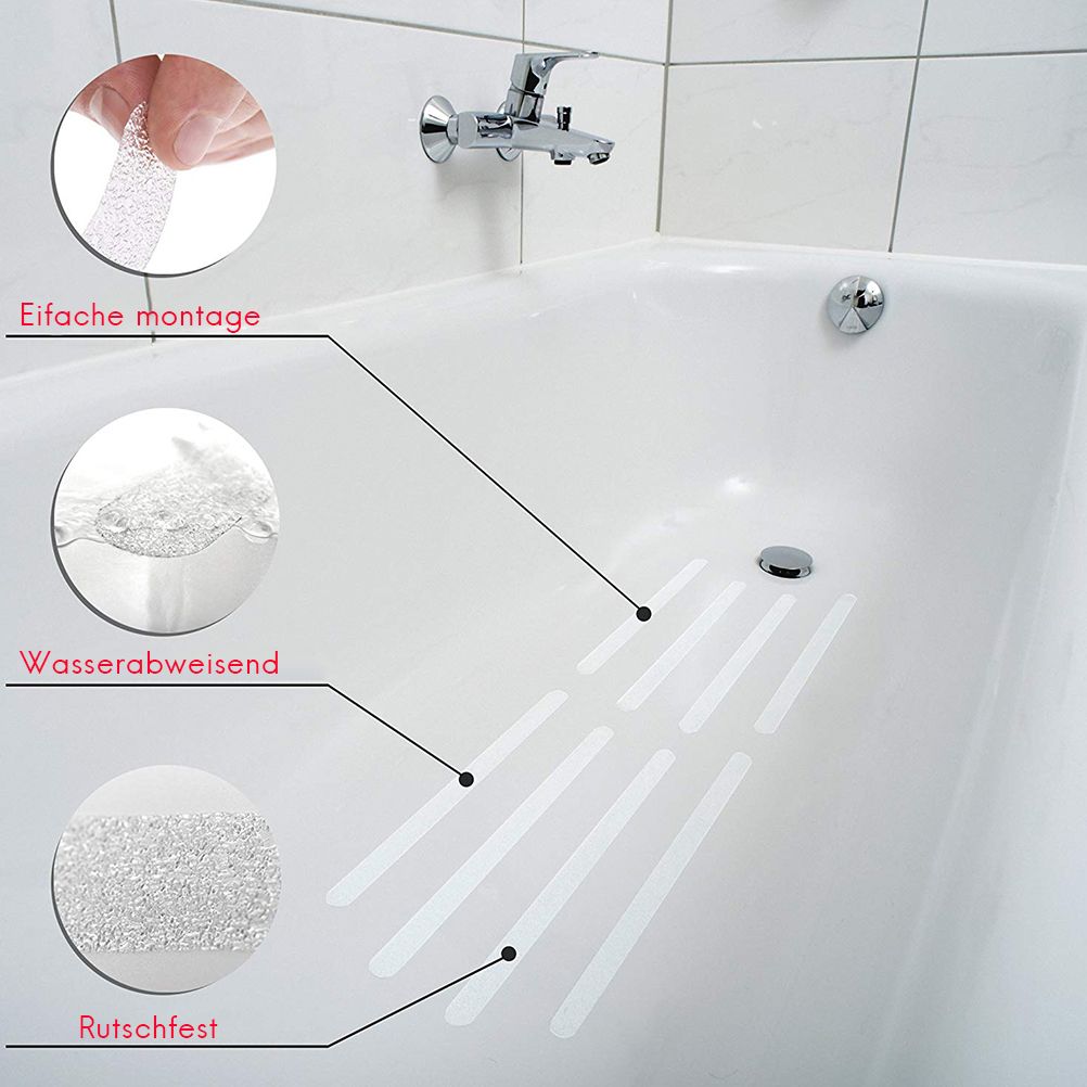 18 Pcs Anti Slip Strips Safety Shower Treads Stickers Bathtub Non Slip Stickers Anti Skid Tape for Shower