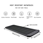 Silicone Heat Resistant Travel Mat Pouch for Curling Iron Hair Straightener Flat Iron and Hair Styling Tool