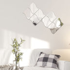 6PCS 3D Wave Mirror Wall Sticker Self Adhesive Home Decoration