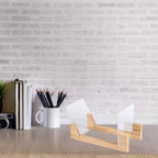 Vinyl Record Storage Holder Stand Rack Wooden CD Display Stand Stackable Modern CD Holder Record Storage Shelf for Displaying 7-12 inch Vinyl Records