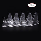 12PCS Mini Acrylic Display Stands Transparent Coin Display Easel for Home Shop Exhibitions