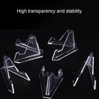 12PCS Mini Acrylic Display Stands Transparent Coin Display Easel for Home Shop Exhibitions